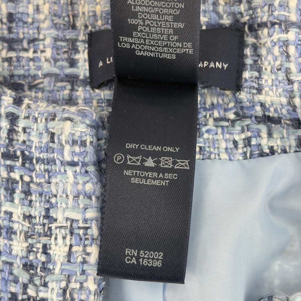 Crazy Horse Liz Claiborne Blue Tweed Blazer Women Size XLP - Picture 6 of 10